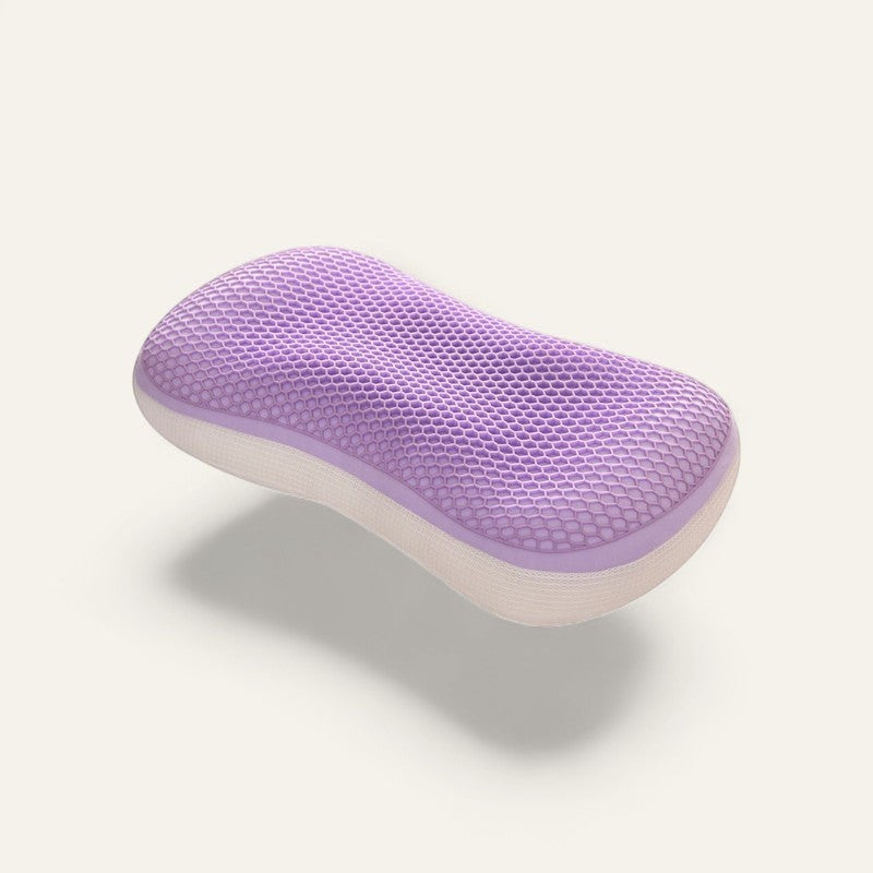 Purple cooling gel cervical pillow with honeycomb gel top