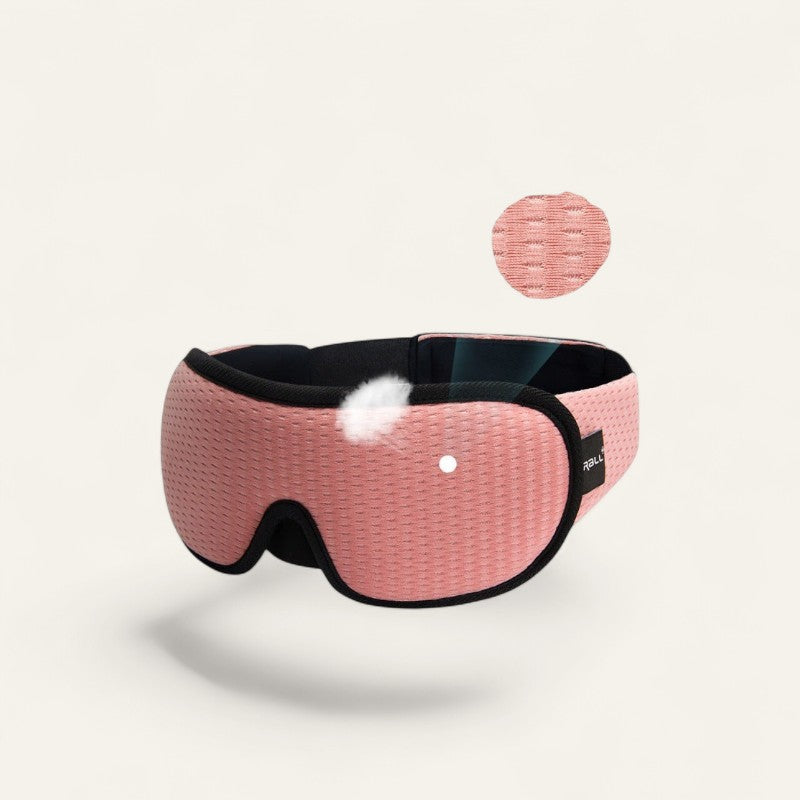 Driftward 3D contoured pink sleep mask with adjustable strap, comfortable and breathable.