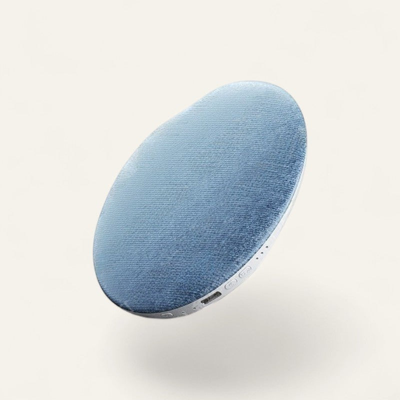 Driftward premium Bluetooth pillow speaker with stereo sound and fabric cover, blue.