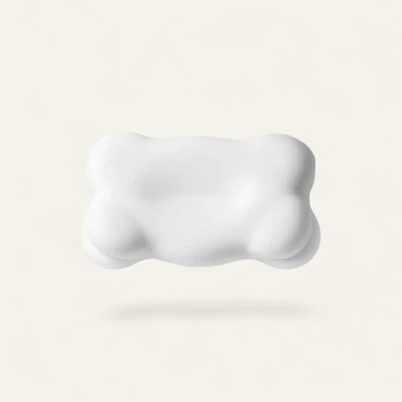 Driftward white bone-shaped memory foam pillow with breathable cover for neck support